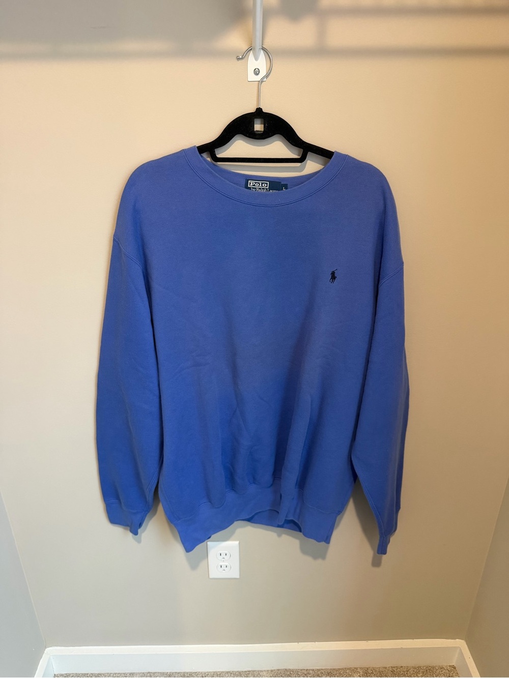 Vintage Polo Ralph Lauren Sweatshirt Mens Large Blue Pony USA 90s Crewneck
